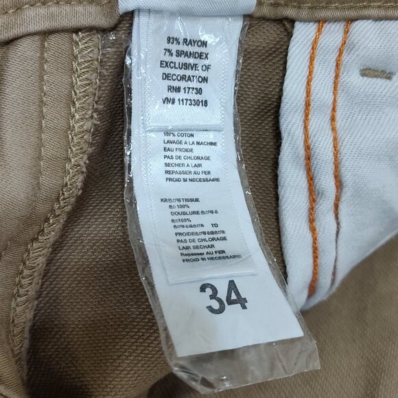 United Colors Of Benetton Solid Slim Fit Jeans Mens 34 Beige 100% Cotton Durable - Picture 11 of 13